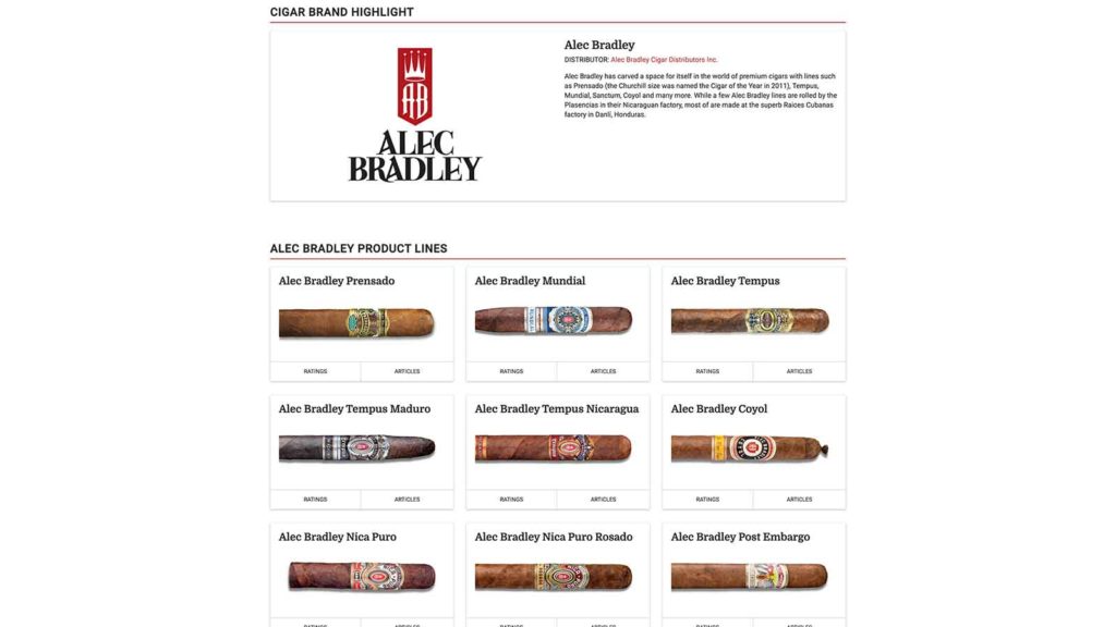 Cigar Aficionado brand page