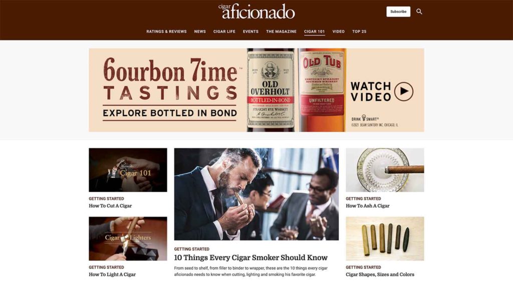 Cigar Aficionado Cigar 101 channel